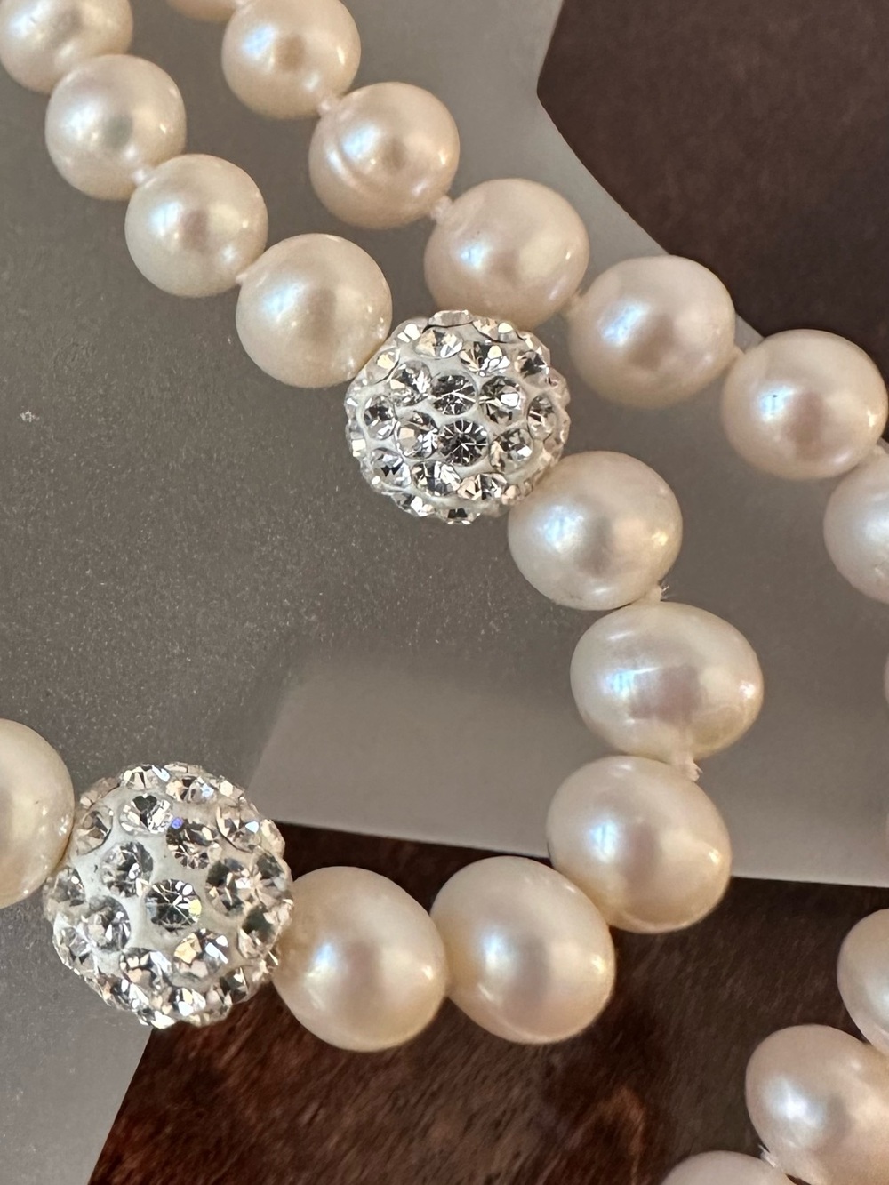 Freshwater pearl & sterling necklace, 18in - Picture 2 of 7